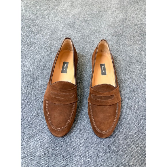 Bally Other - Bally Chestnut Suede Penny Loafers